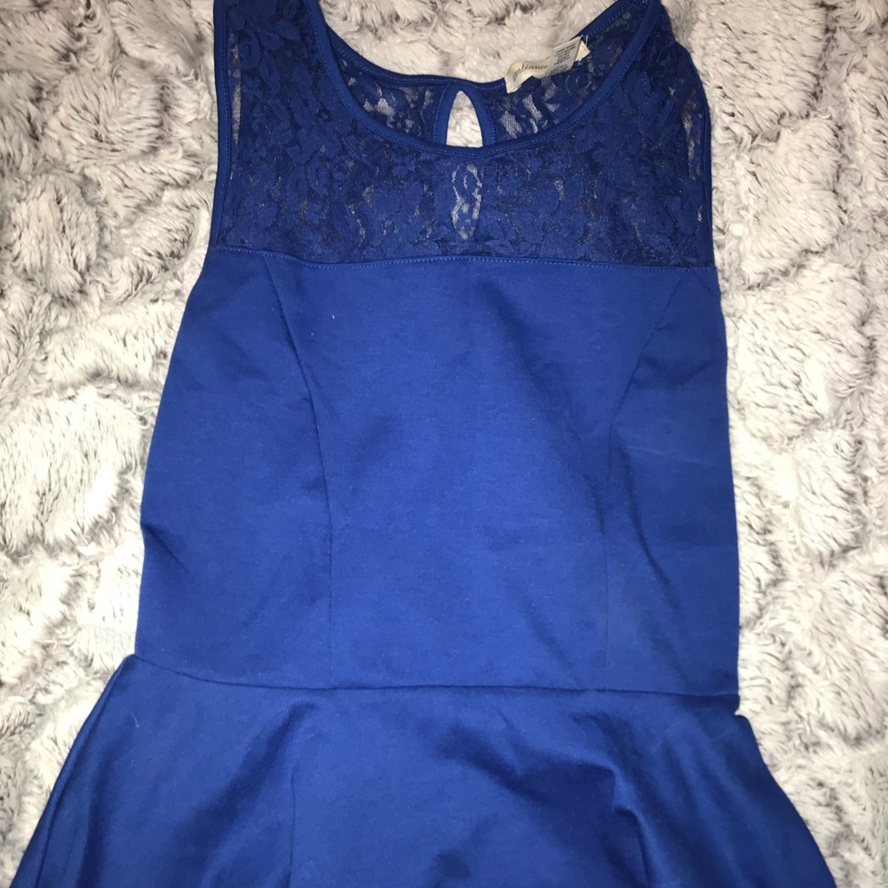 Blue lace blouse